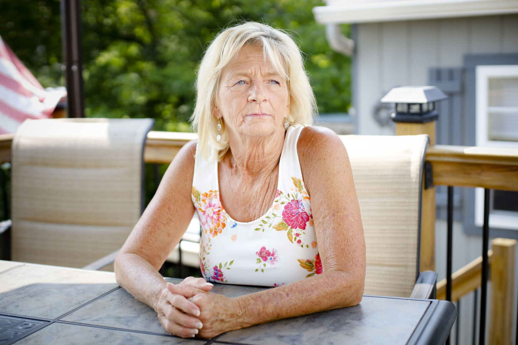 Sheri Biasin sitting at table
